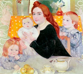 Großes Familienporträt in Blau und Gelb, 1902